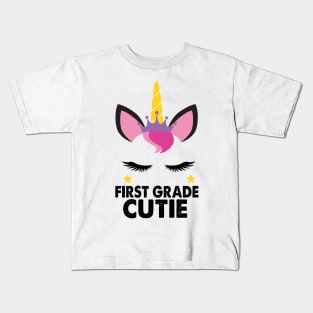 First Grade Cutie T Shirt Unicorn 1st Grader Girl Kids T-Shirt